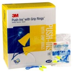 Box - 3M™ E-A-R™ Push-Ins With Grip Rings Corded Ear Plugs (200 Pairs | SLC80 22dB, Class 4) 5 Box - 3M™ E-A-R™ Push-Ins With Grip Rings Corded Ear Plugs (200 Pairs | SLC80 22dB, Class 4) -Earjobs 3M E A R Push Ins Earplugs 318 1009 with Grip Rings Corded Poly Bag1