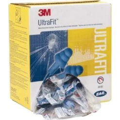 Box - 3M™ E-A-R™ UltraFit™ Metal Detectable Corded Earplugs (100 Pairs | SLC80 18dB, Class 3) -Earjobs 3M E A R UltraFit Earplugs 340 4007 Metal Detectable Corded1