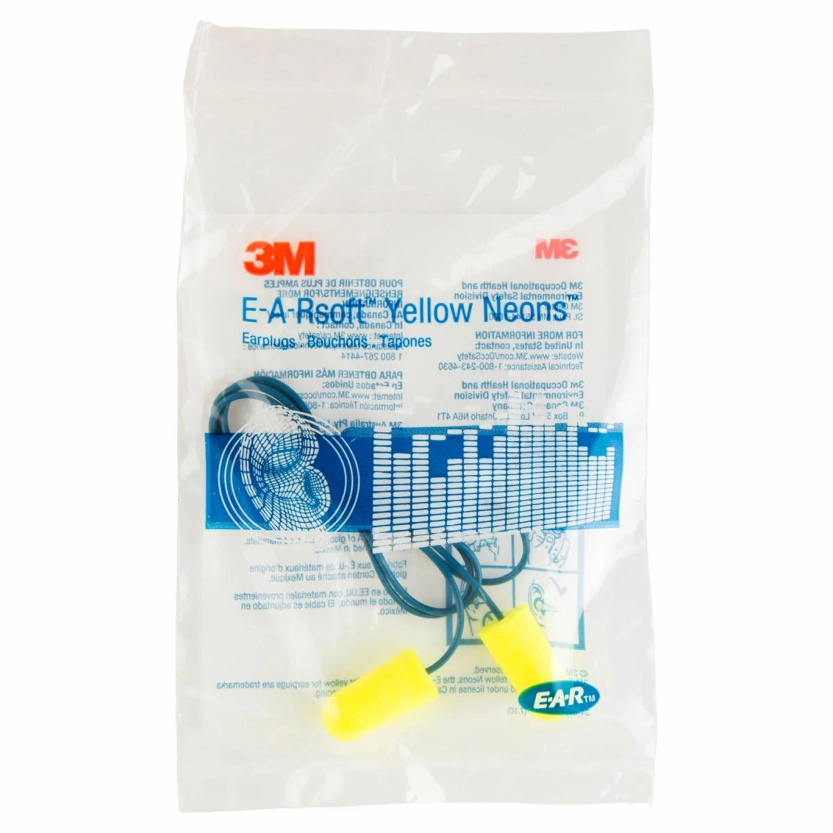 Box - 3M™ EARsoft™ Yellow Neon Regular Metal Detectable Corded Ear Plugs (200 Pairs | SLC80 23dB, Class 4) 4 Box - 3M™ EARsoft™ Yellow Neon Regular Metal Detectable Corded Ear Plugs (200 Pairs | SLC80 23dB, Class 4) - Image 4