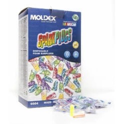Earjobs 28 Box - Moldex Sparkplugs® Multicoloured Foam Uncorded Ear Plugs (200 Pairs | SLC80 29dB, Class 5)