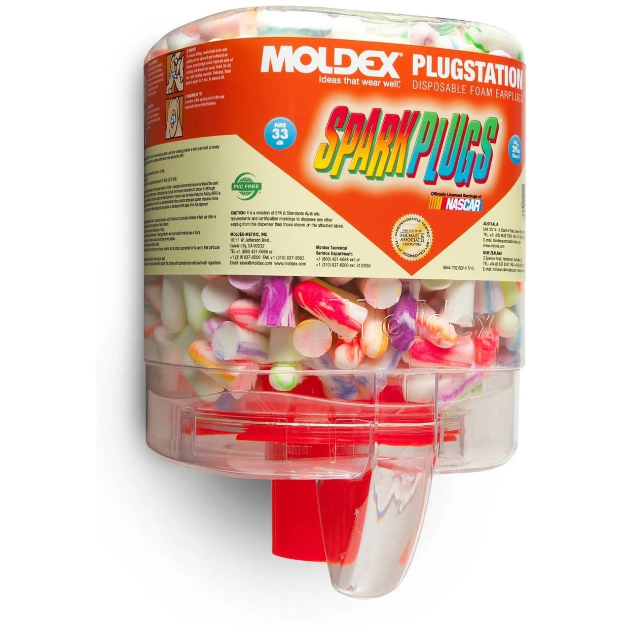 Moldex SparkPlugs® PlugStation® Uncorded Earplug Dispenser (250 Pairs | SLC80 29dB, Class 5) 1 Moldex SparkPlugs® PlugStation® Uncorded Earplug Dispenser (250 Pairs | SLC80 29dB, Class 5)