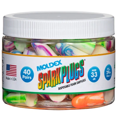 Moldex SparkPlugs® Multicoloured Foam Ear Plugs (40 Pair Canister | SLC80 29dB, Class 5) 1 Moldex SparkPlugs® Multicoloured Foam Ear Plugs (40 Pair Canister | SLC80 29dB, Class 5)