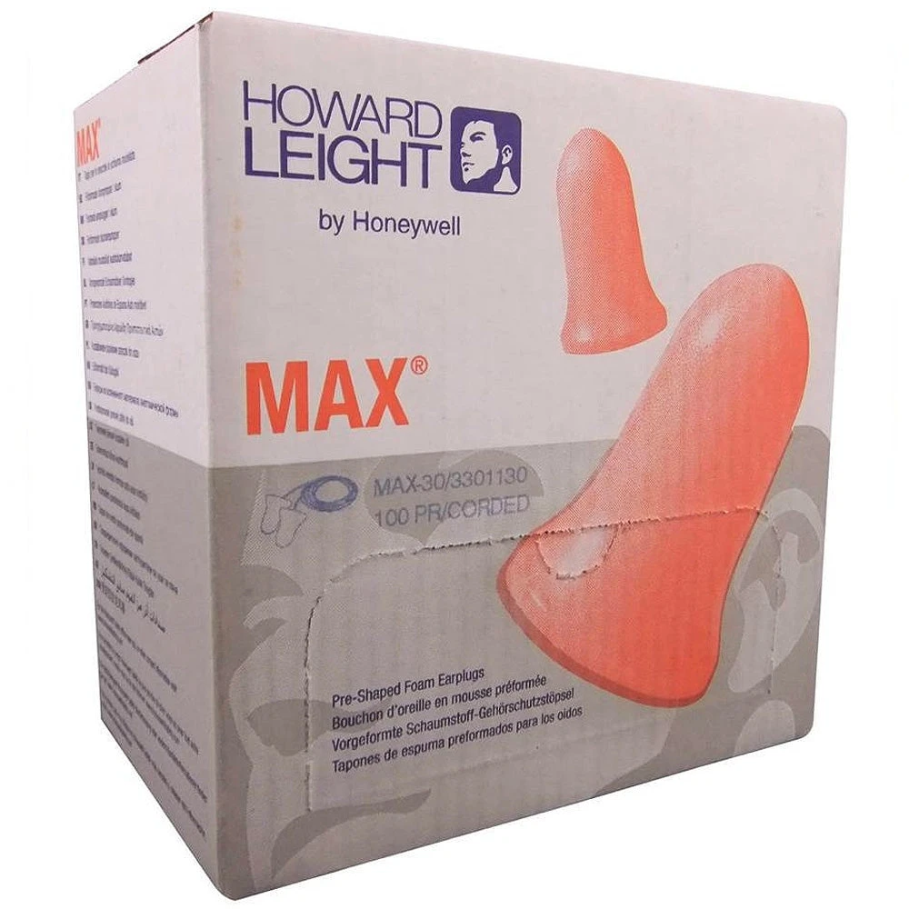 Box - Howard Leight Max Corded Ear Plugs (100 Pairs | SLC80 26dB, Class 5) 1 Box - Howard Leight Max Corded Ear Plugs (100 Pairs | SLC80 26dB, Class 5)