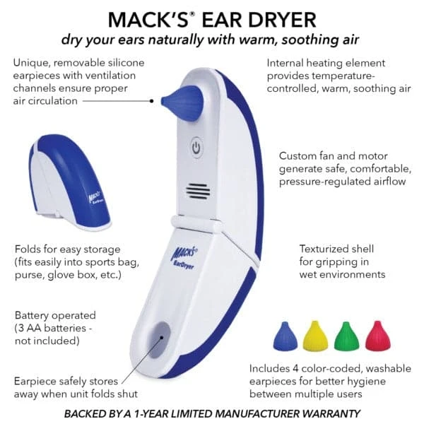 Macks EarDryer For Swimmer's Ear 2 Macks EarDryer For Swimmer's Ear - Image 2