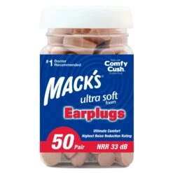 Macks Ultra Soft Foam Ear Plugs (NRR 33 | Bottle Of 50 Pairs)