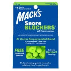Macks SnoreBlockers™ Soft Foam Ear Plugs (NRR 32 | 12 Pairs W/ Carry Case)