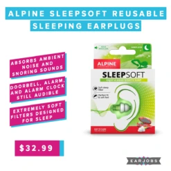 Alpine SleepSoft Reusable Sleeping Earplugs -Earjobs ProductFeature AlpineSleepsoftReusableSleepingEarplugs