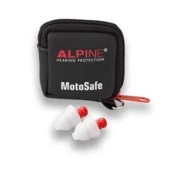 Alpine Motosafe RACE Ear Plugs -Earjobs alpine motosafe race earplugs in front of the pouch