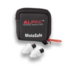 Alpine Motosafe TOUR Ear Plugs -Earjobs alpine motosafe tour earplugs in front of the pouch