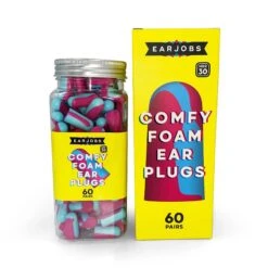 Earjobs™ Comfy Foam Ear Plugs (60 Pairs | NRR 30) 11 Earjobs™ Comfy Foam Ear Plugs (60 Pairs | NRR 30) -Earjobs bottlenbox2
