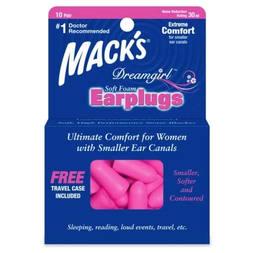 Macks Dreamgirl Soft Foam Ear Plugs (NRR 30 | 10 Pairs W/ Carry Case) 1 Macks Dreamgirl Soft Foam Ear Plugs (NRR 30 | 10 Pairs W/ Carry Case)
