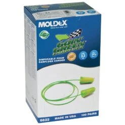 Box - Moldex® Goin' Green® PVC Free Corded Earplugs (100 Pairs | SLC80 29dB, Class 5) -Earjobs emx 6622 b