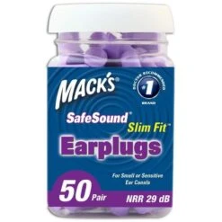 Macks Slim Fit Smaller Soft Foam Ear Plugs (NRR 29 | Bottle Of 50 Pairs)