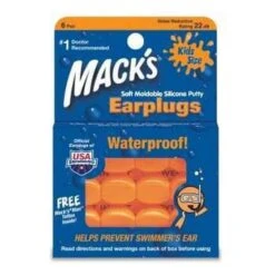 Macks Kids Size Soft Moldable Silicone Putty Earplugs (NRR 22 | 6 Pairs W/ Carry Case)