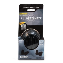 Plugfones® Guardian™ Earplug-Earphone Hybrids (NRR 27/29) -Earjobs package 1