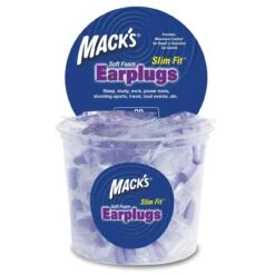 Macks Slim Fit Smaller Soft Foam Ear Plugs (NRR 29 | Tub Of 100 Pairs)