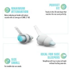 Alpine SleepDeep Reusable Sleeping Earplugs -Earjobs sdJ4