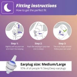 Alpine SleepDeep Reusable Sleeping Earplugs -Earjobs sdJ6